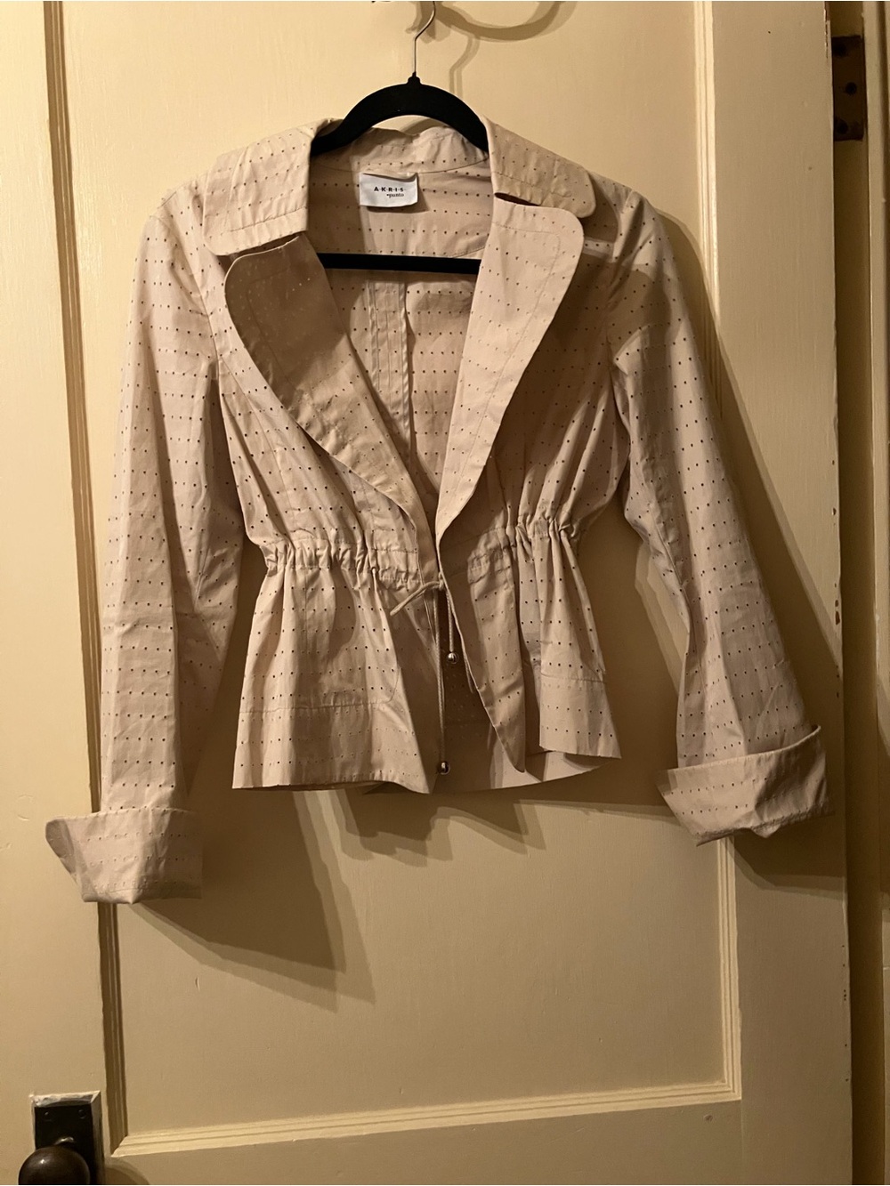 Akris Punto Cream Drawstring Waist Jacket
